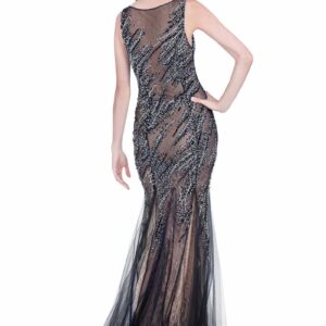 Eleni Black Nude Gown - Vogue Lease
