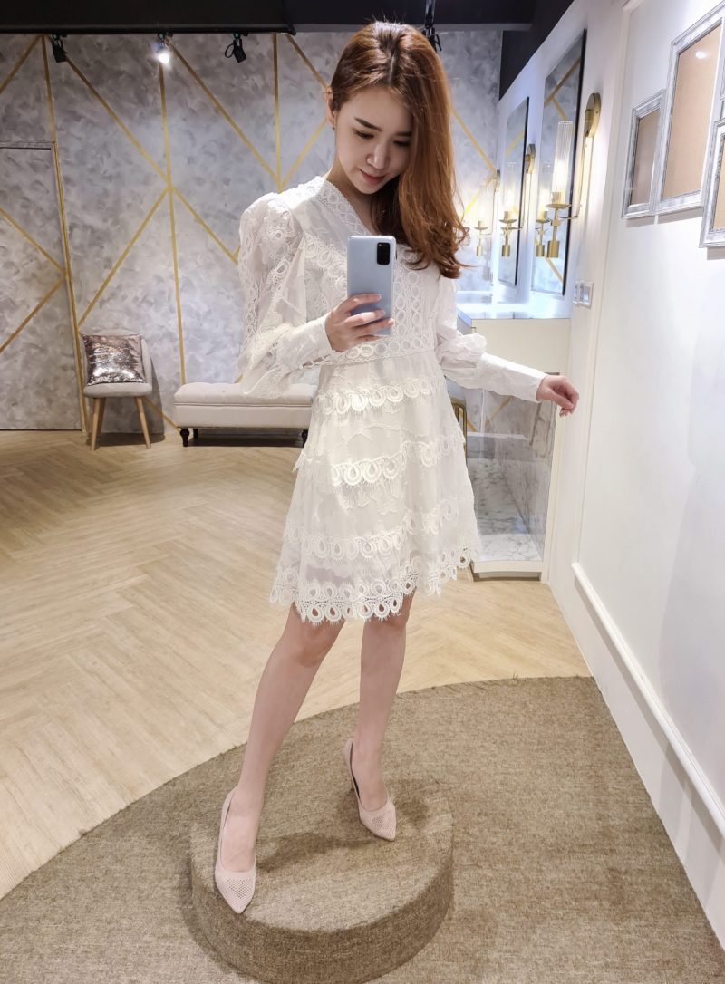 Nova Mini Dress-White-1