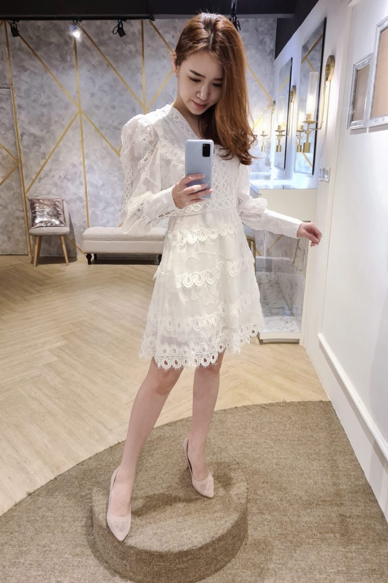 Nova Mini Dress-White-1