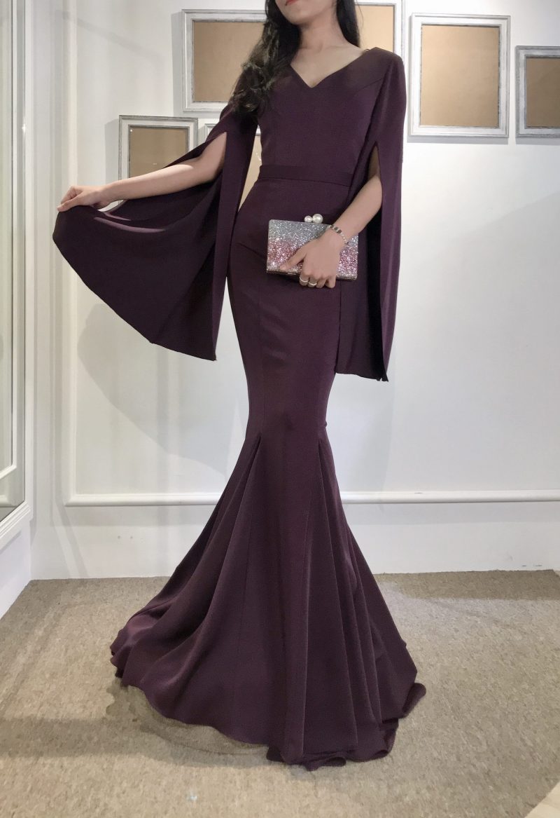 Victoria Plum Mermaid Gown-1