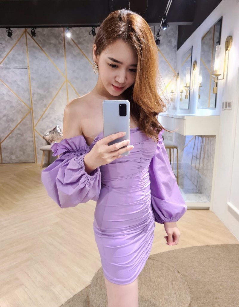 Violet off shoulder dress-2