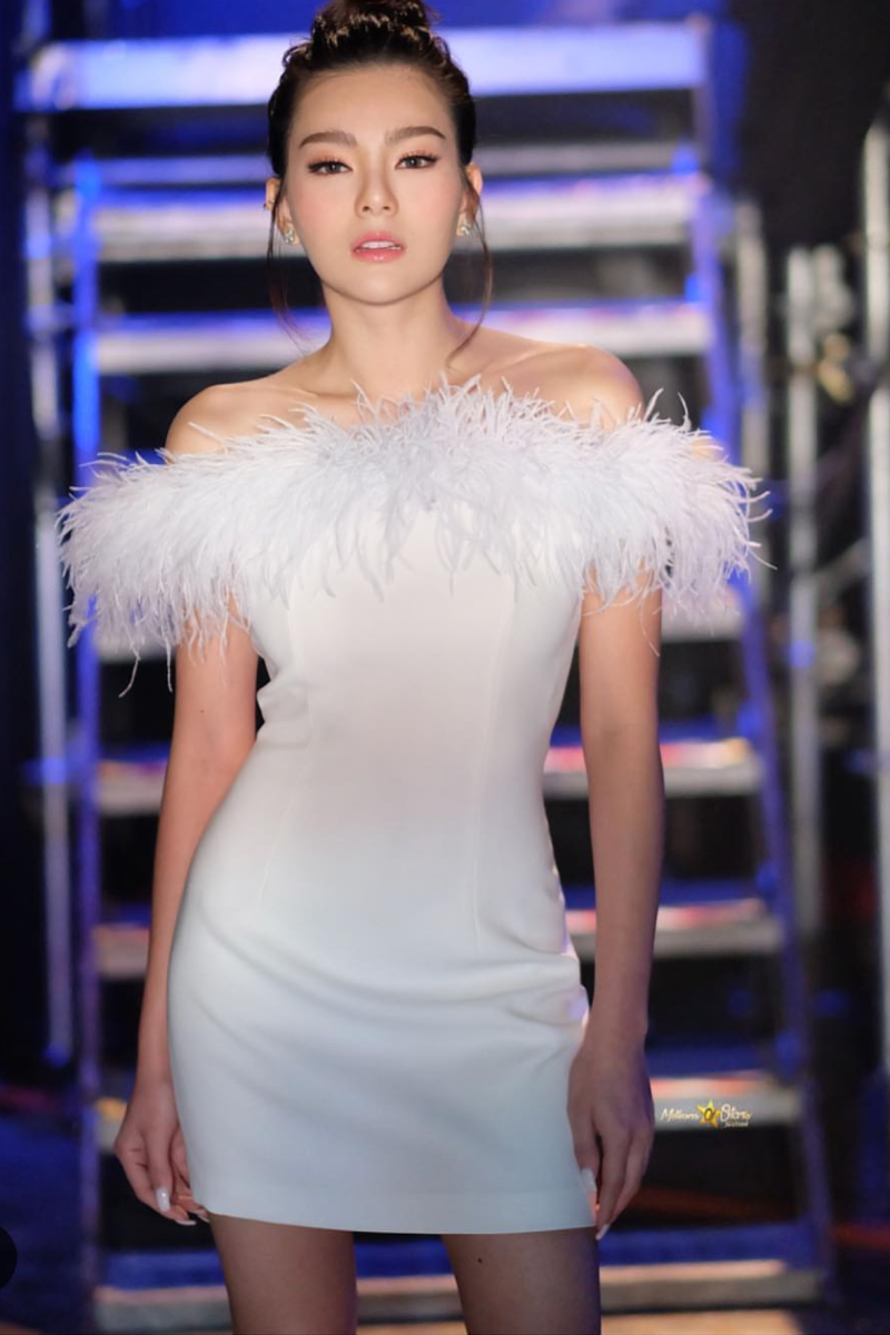 Off Shoulder Fur Dress