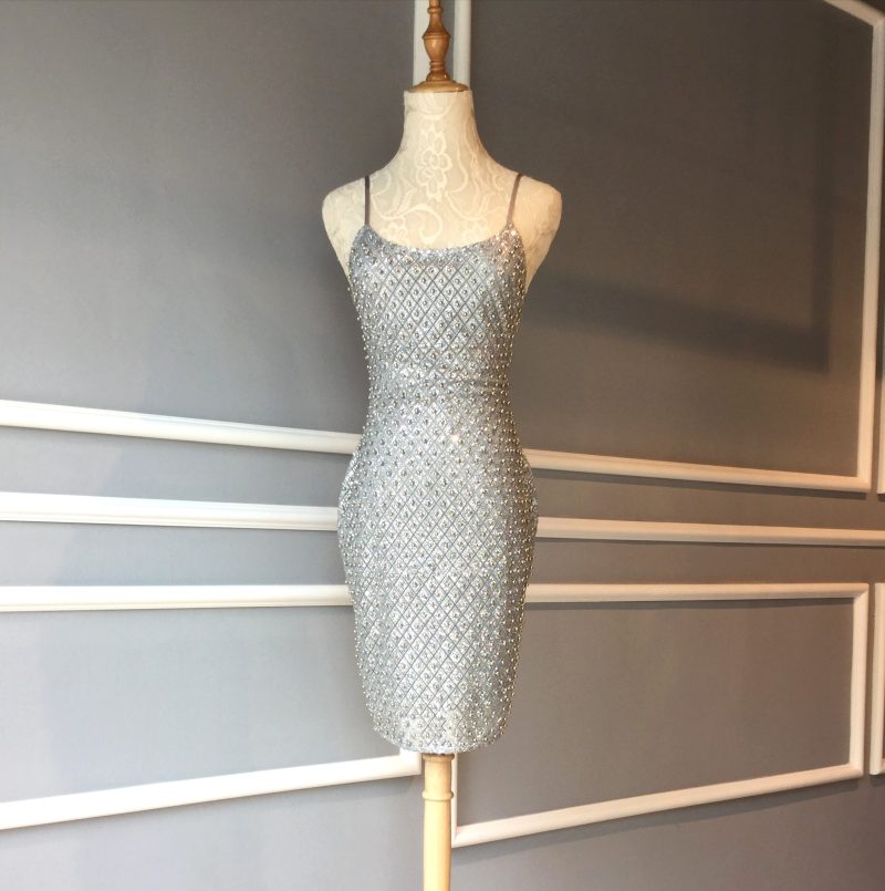 Beaded Silver Dress - Image 2