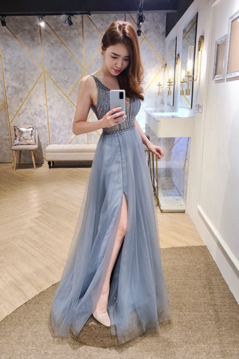 Cara Dusty Blue Dress