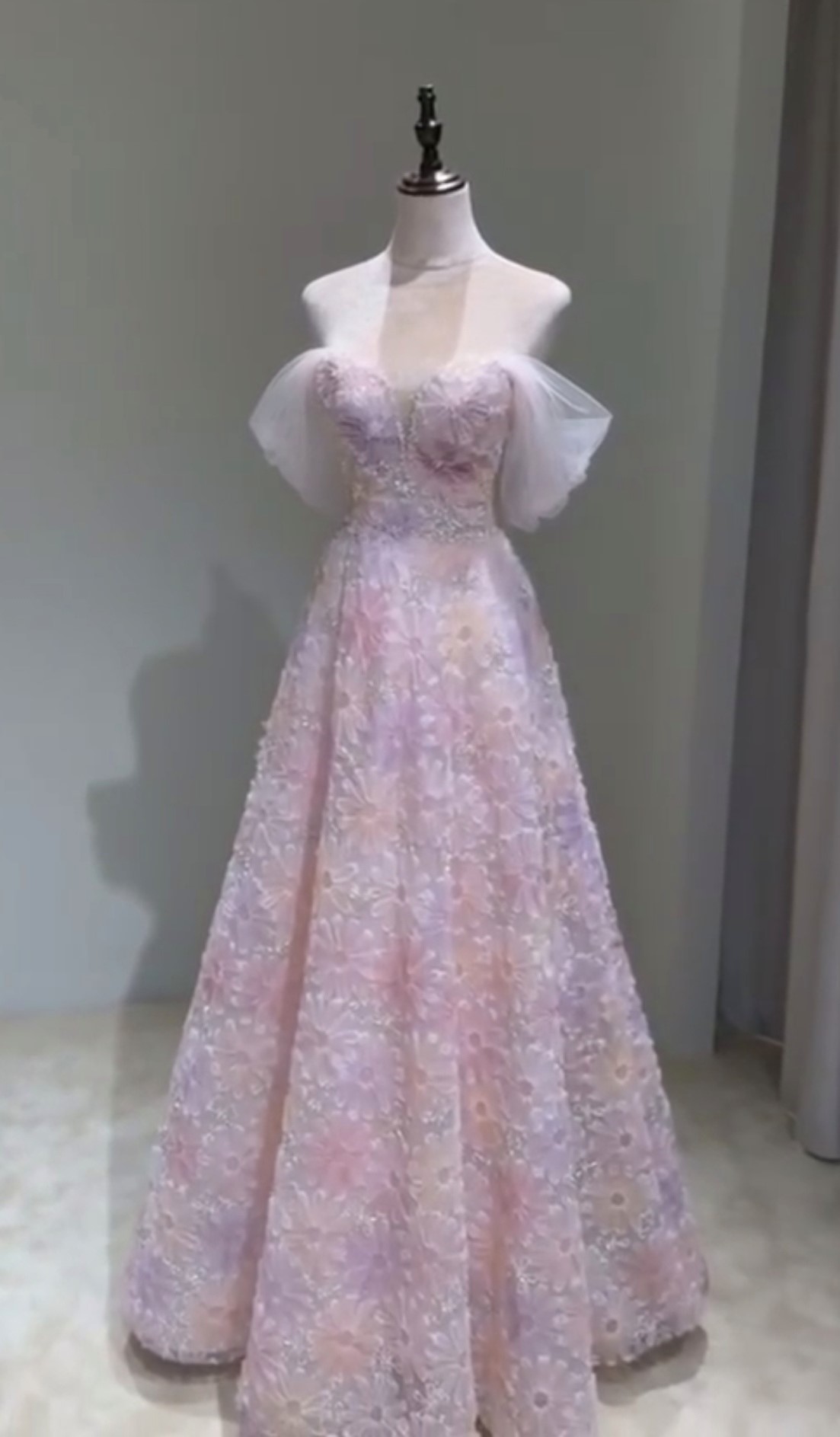 [Mud Pie] Ivory Blossom Gown - 0-3M main image 0